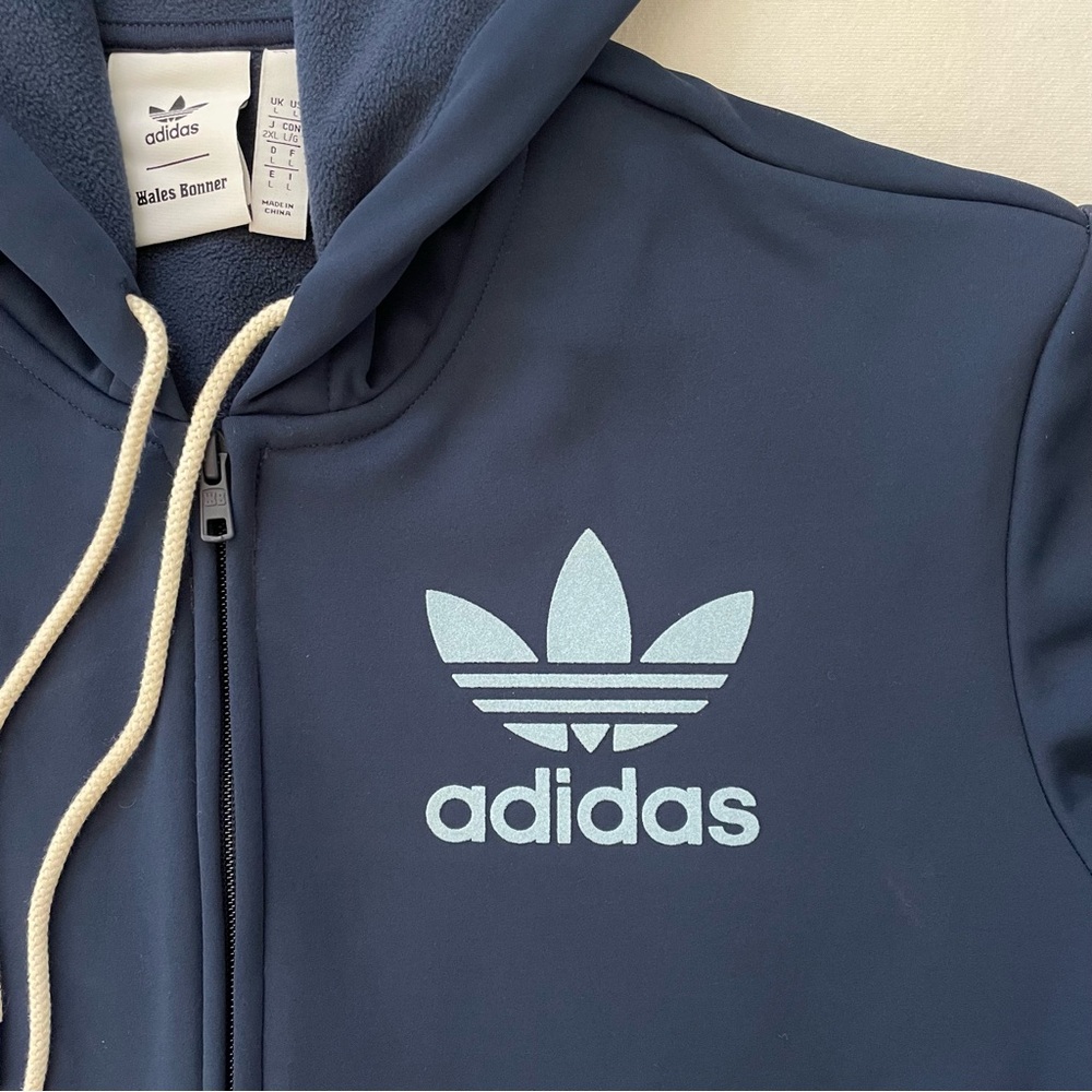 Adidas x Wales Bonner Unisex Track Jacket Collegiate Navy Full Zip Fleece Large - Picture 7 of 11